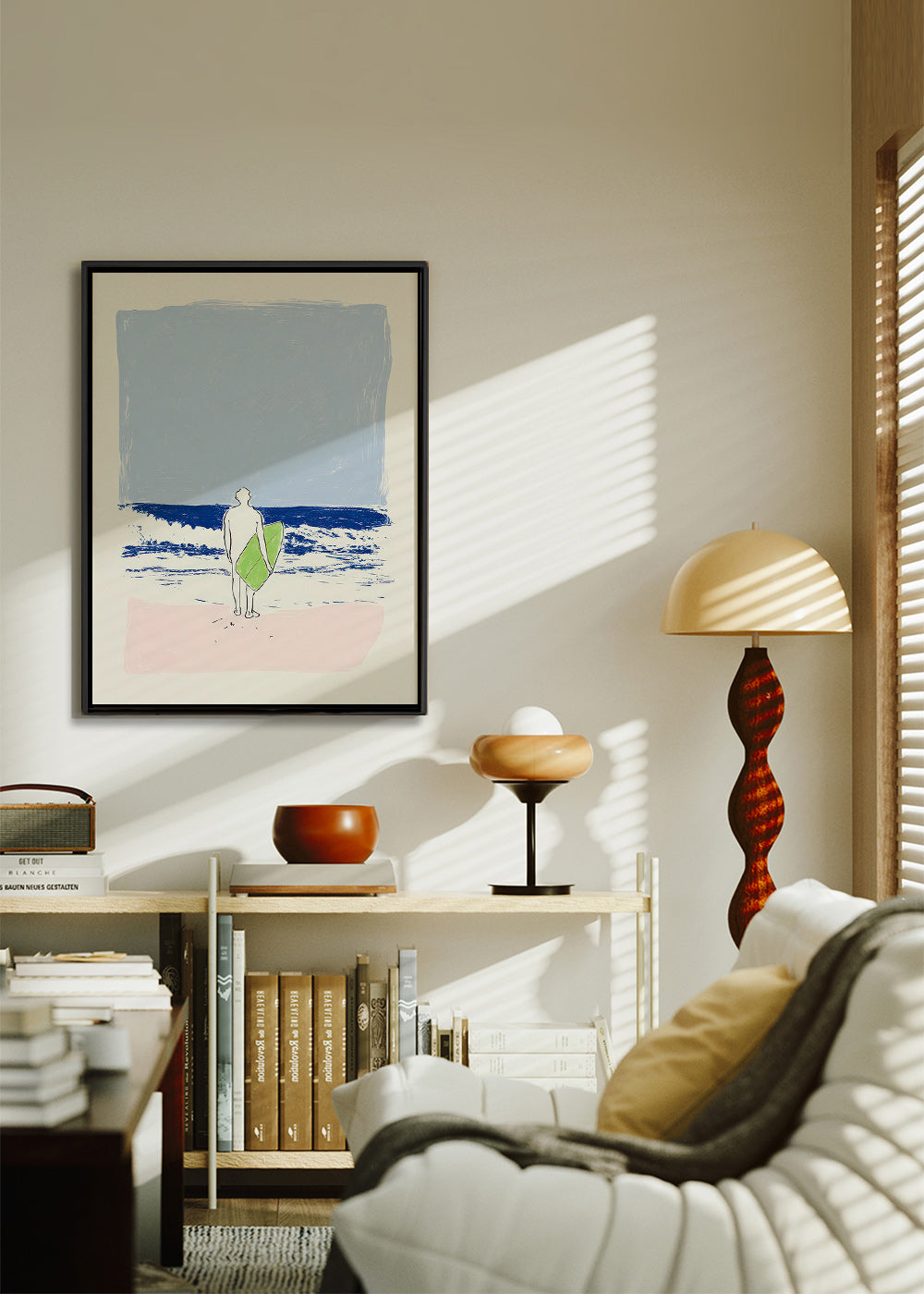 Minimalistická ilustrace surf