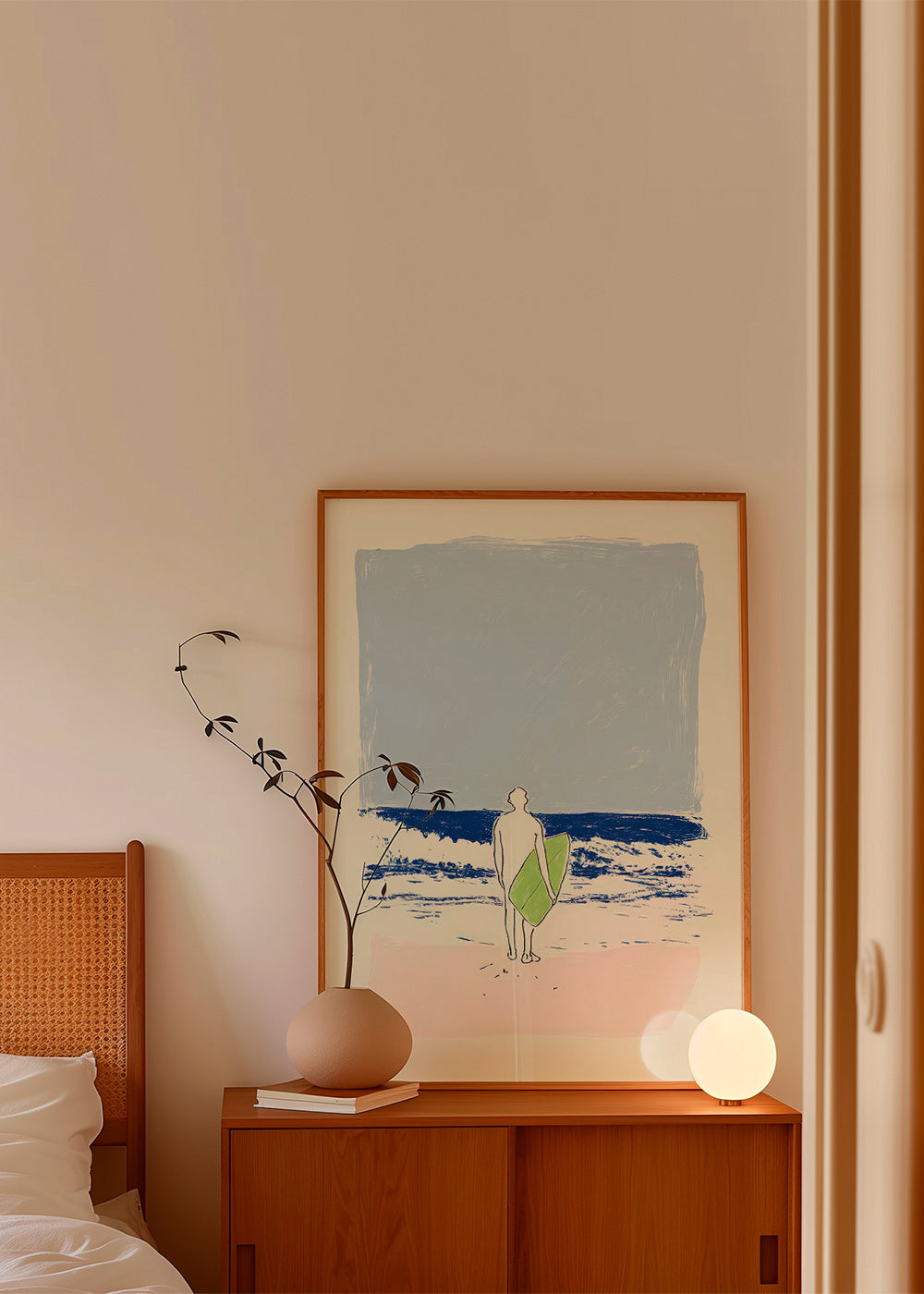 Minimalistická ilustrace surf
