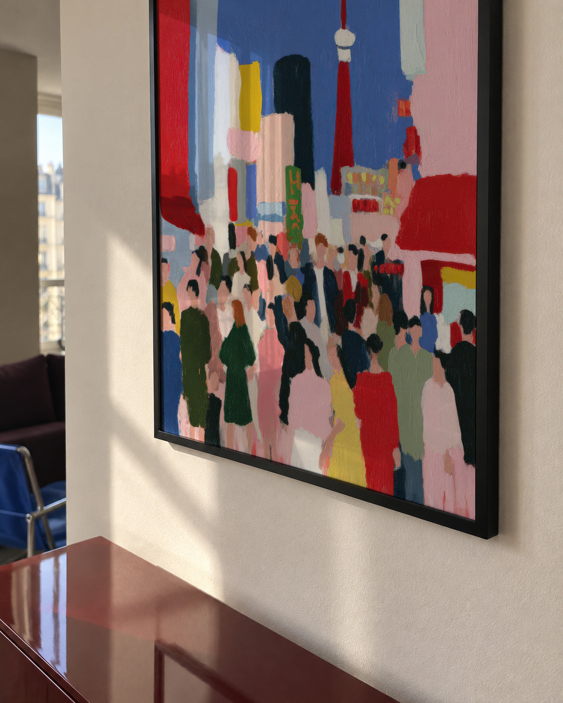 Tokyo Crossing - Framed poster in an interior