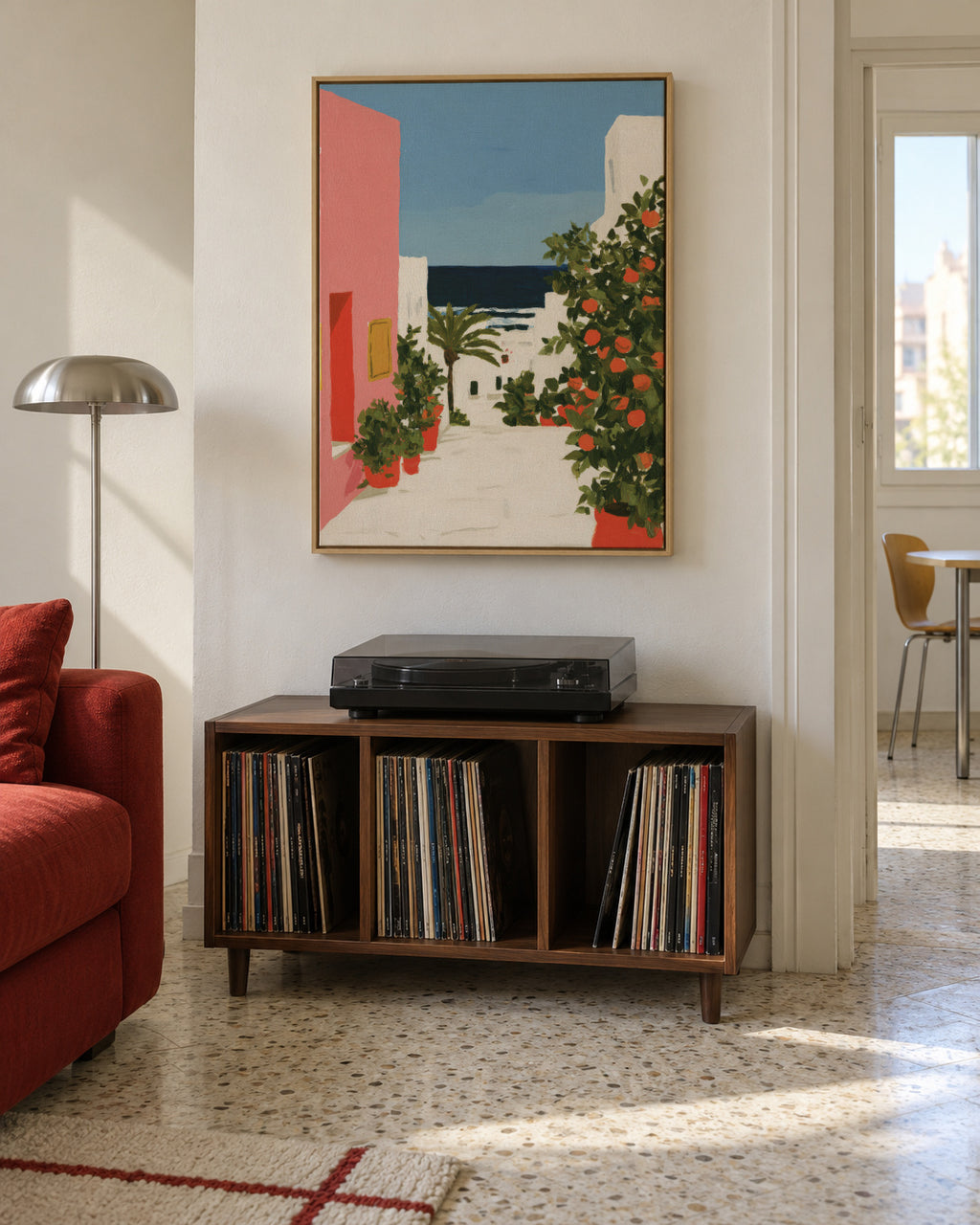 Coastal Alley - Framed canvas in an interior