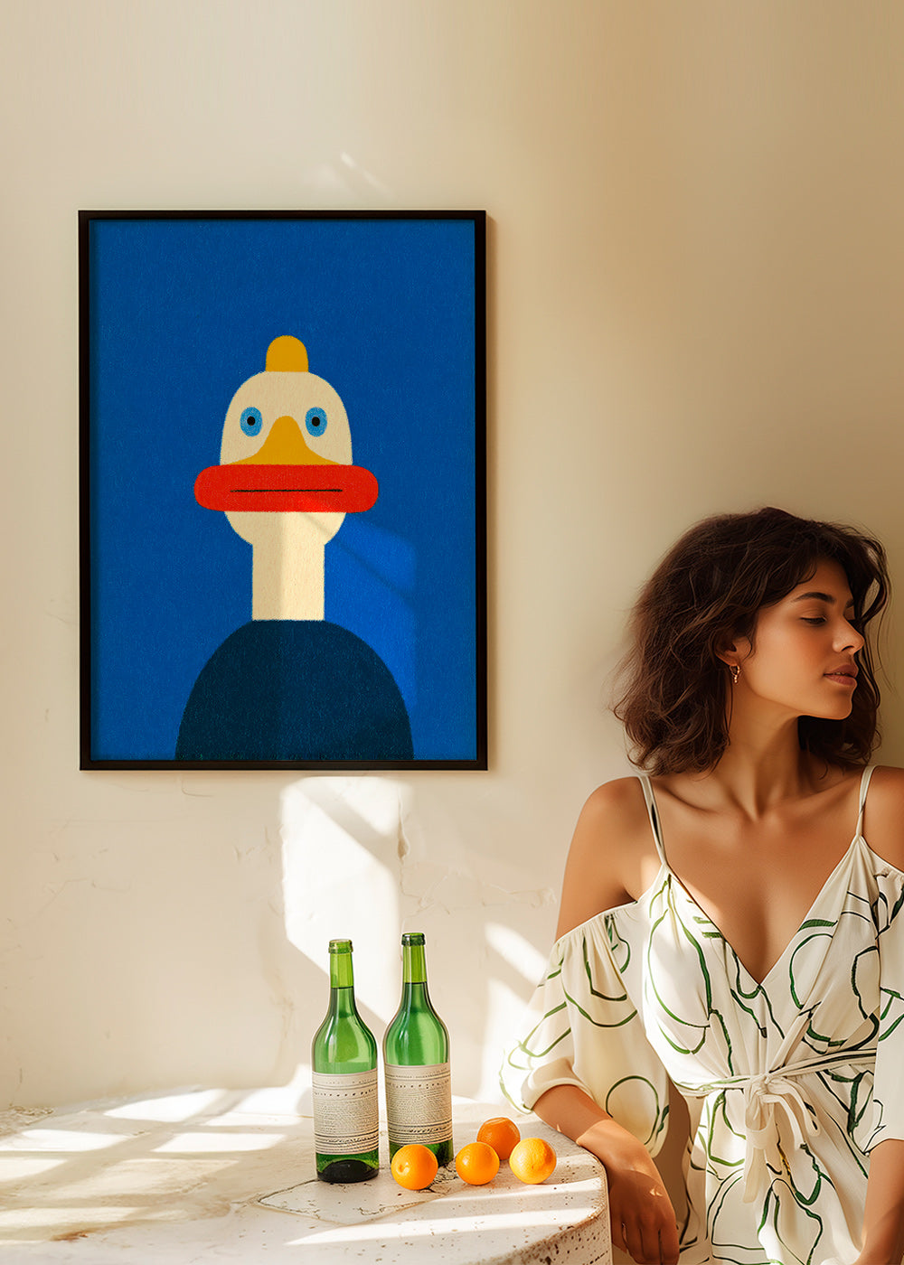 Obraz modrá kachna ilustrace