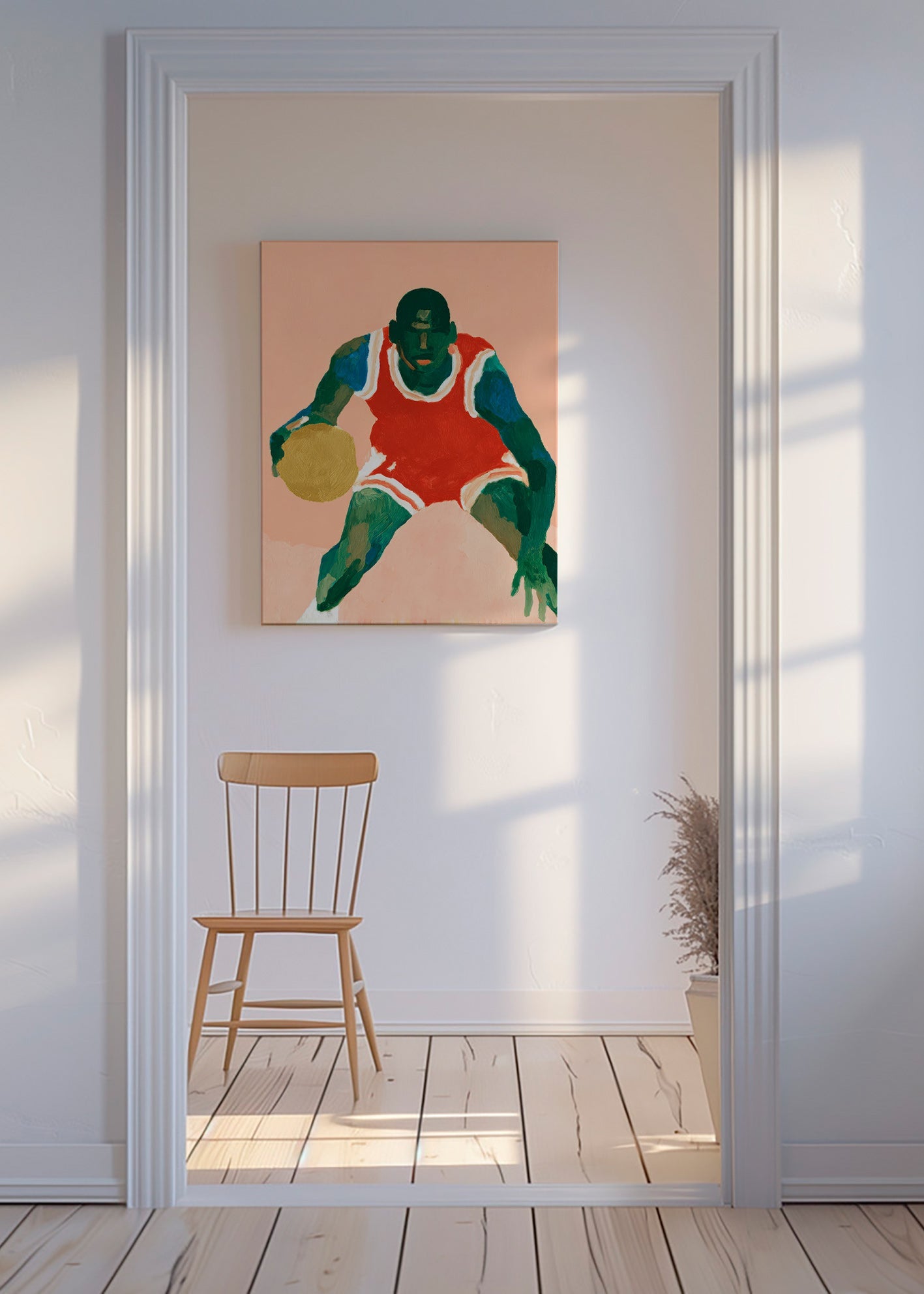 Sportovní obraz: basketbalista v pohybu