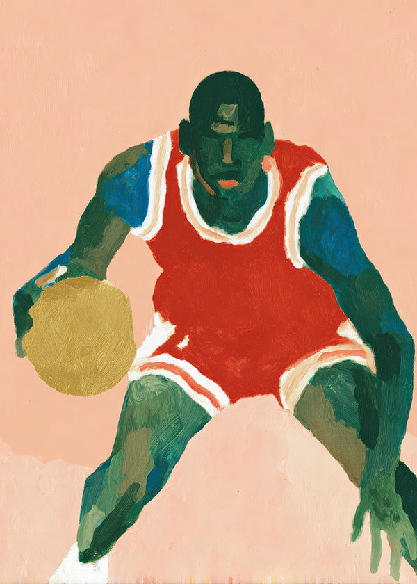 Sportovní obraz: basketbalista v pohybu