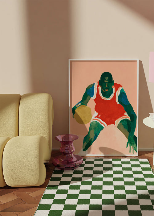 Sportovní obraz: basketbalista v pohybu