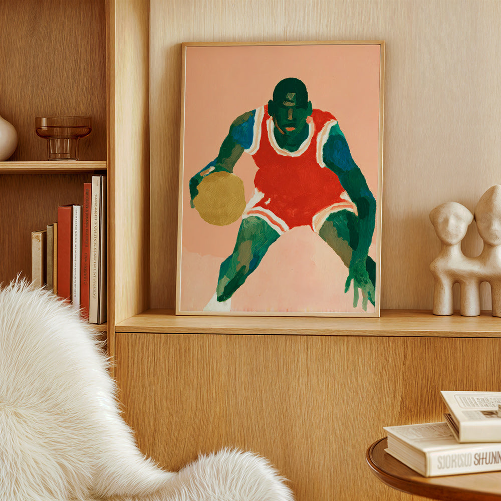 Sportovní obraz: basketbalista v pohybu