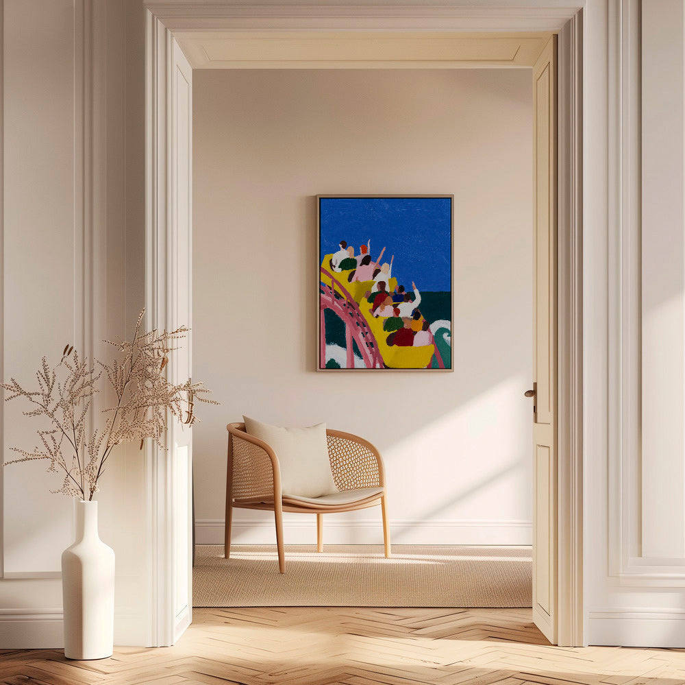 Ilustrace horské dráhy u moře