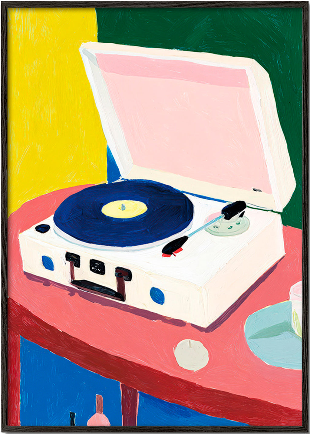 Ilustrace: retro gramofon na stole