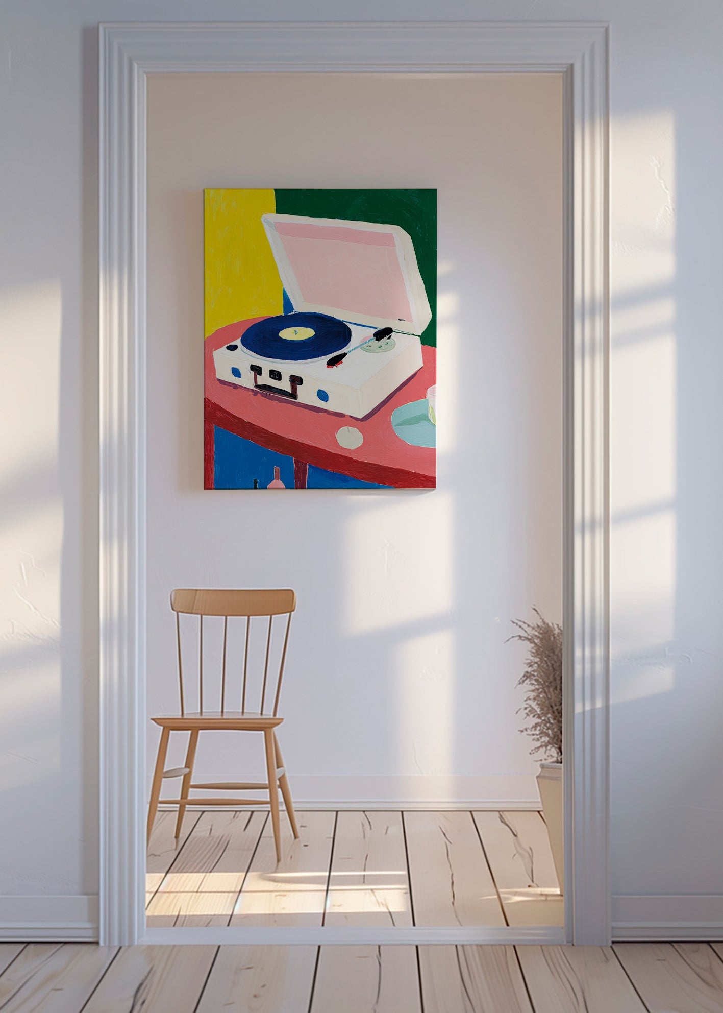 Ilustrace: retro gramofon na stole