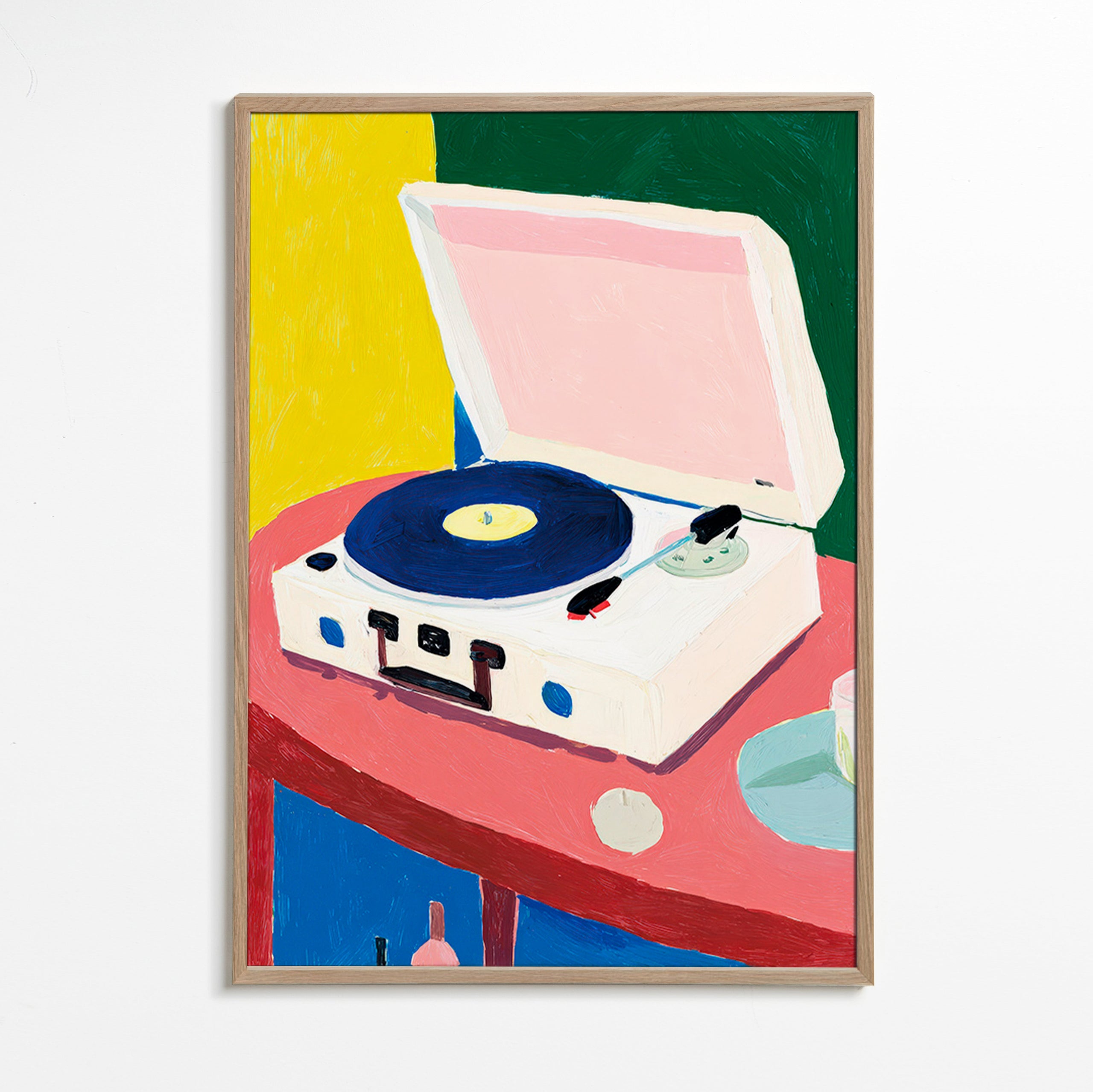 Ilustrace: retro gramofon na stole