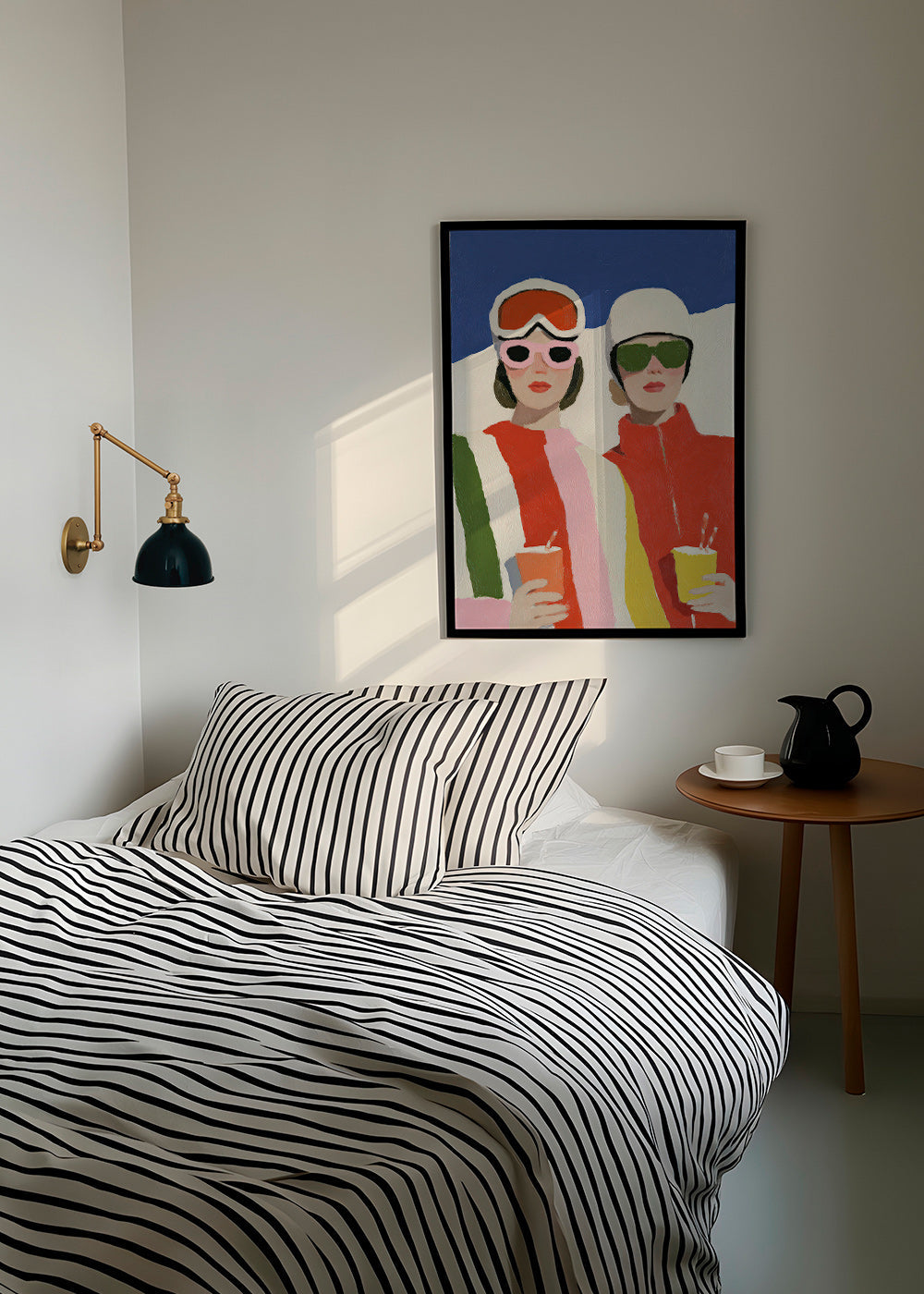 Ilustrace après-ski se dvěma postavami