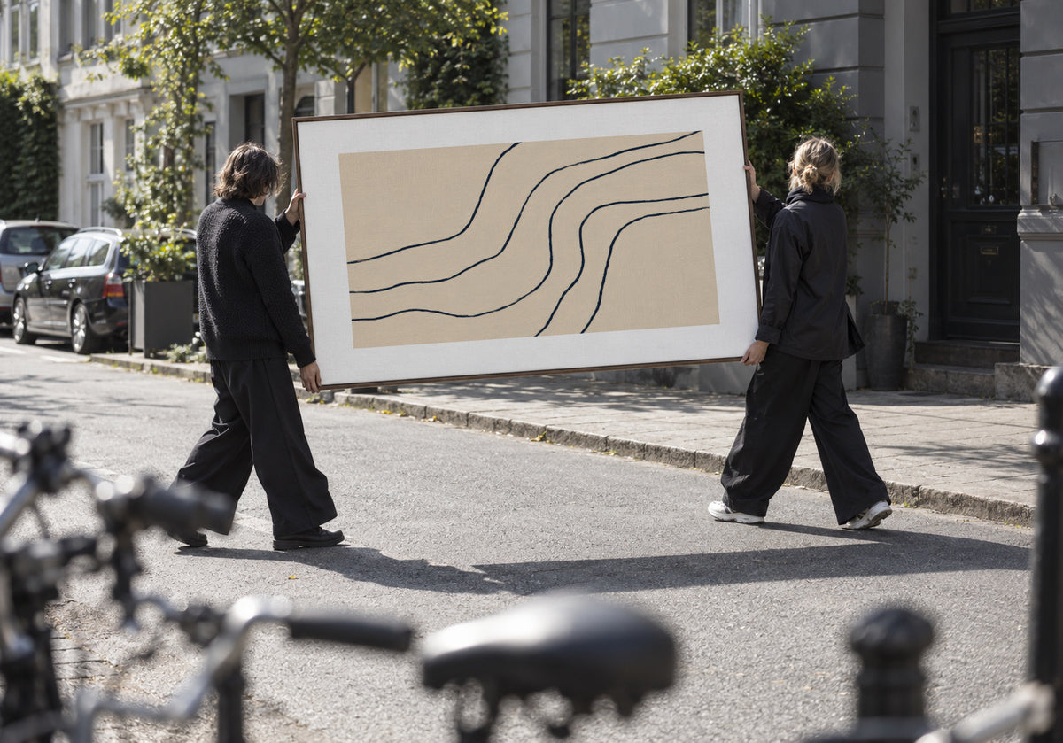 Sand Curves - Framed canvas in an interior