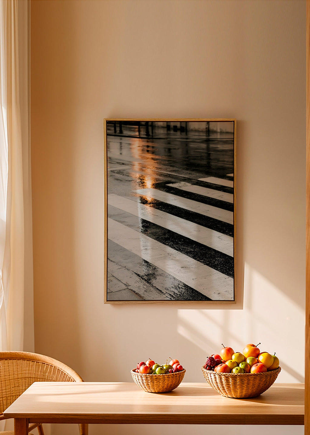 Fotografie město: mokrý přechod pro chodce
