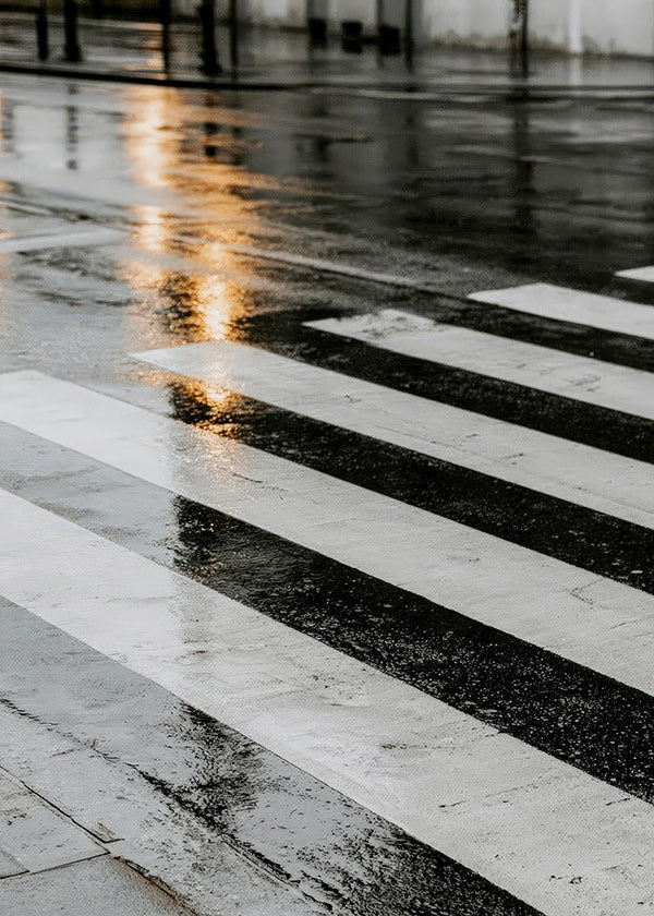 Fotografie město: mokrý přechod pro chodce