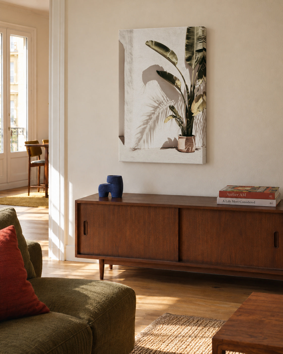 Tropical Corner - Unframed canvas in an interior