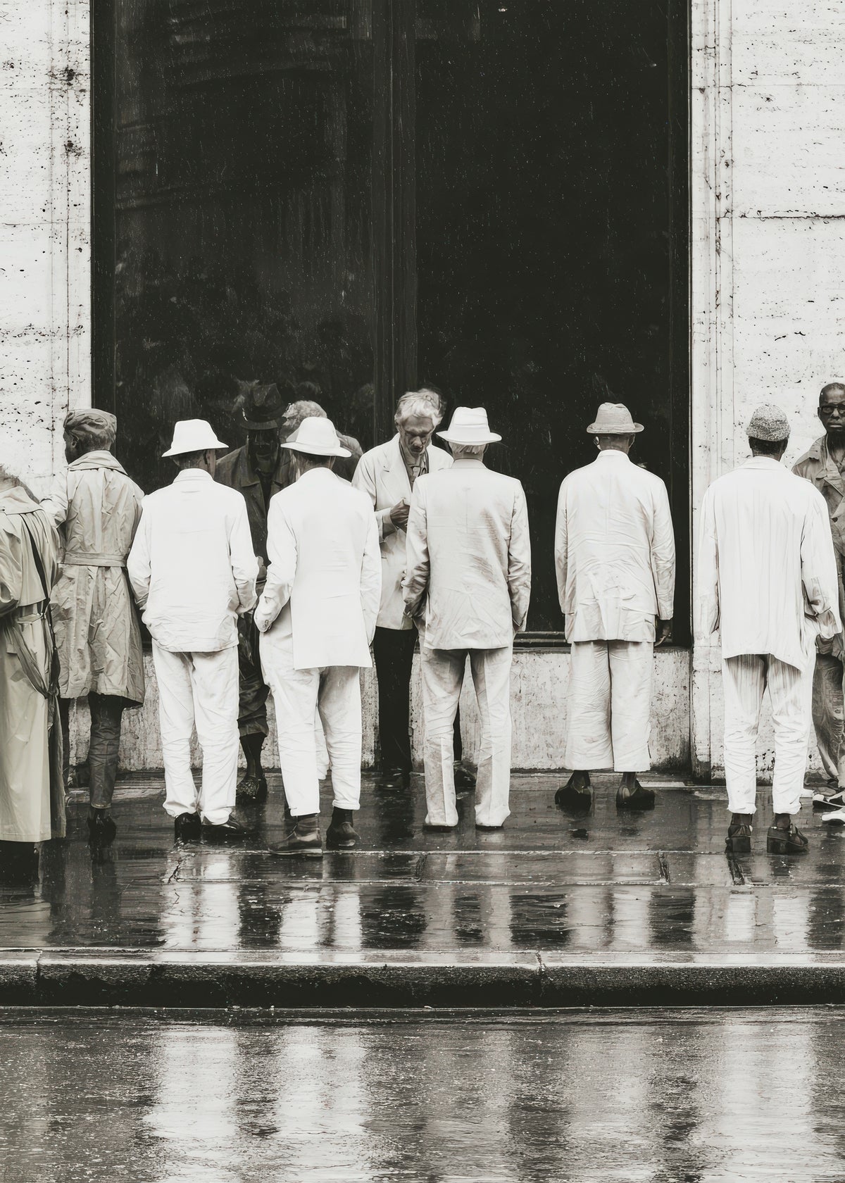 Men in White - Unframed art print