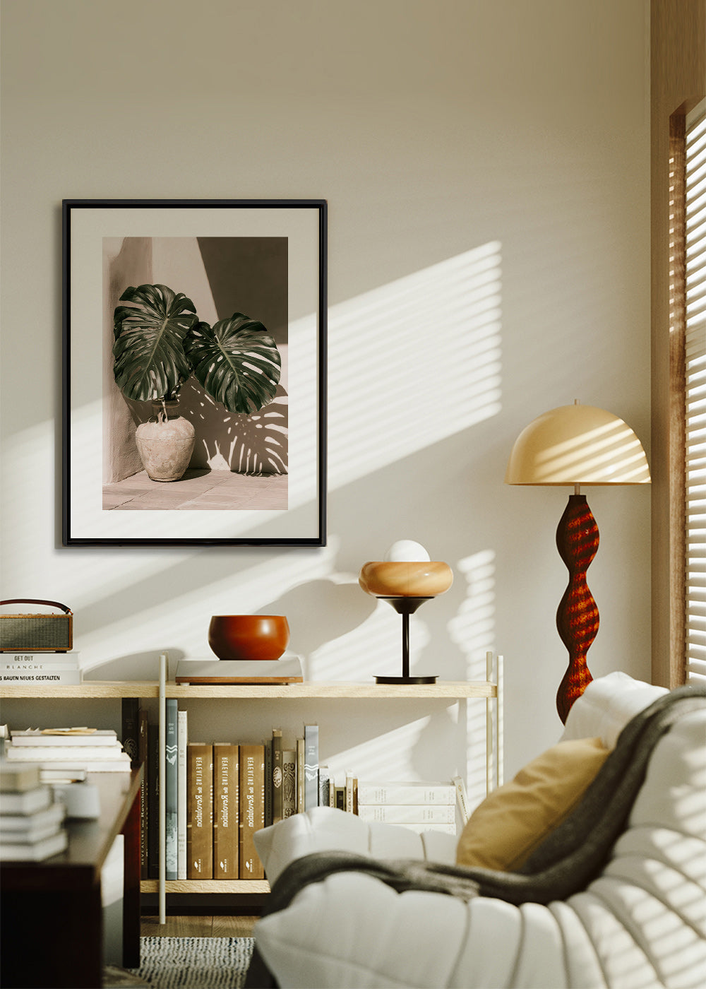 Botanický plakát Monstera v květináči
