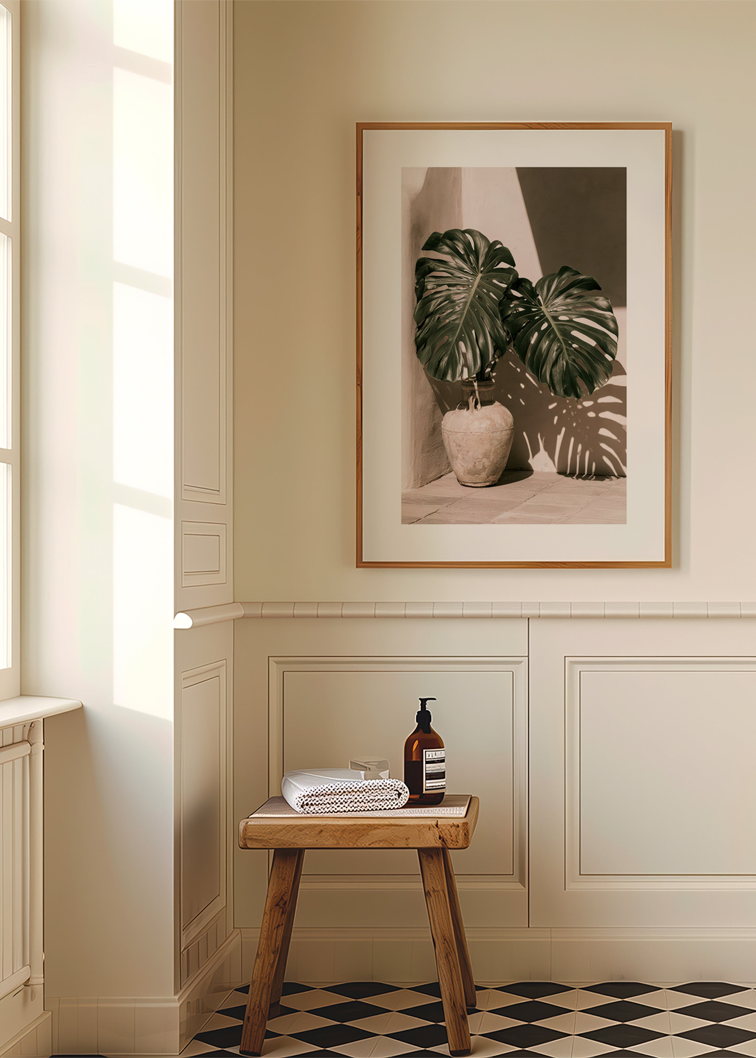 Botanický plakát Monstera v květináči
